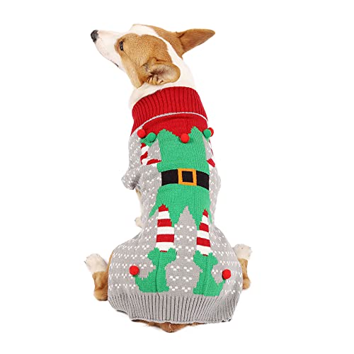 Filhome Hunde Kostüme Clown Muster Hundebekleidung Strickpullover Weihnachten Kleidung für Kleine Mittelgroße Hund S von Filhome