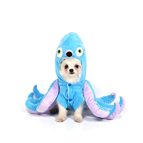 Filhome Oktopus Hundekostüm Haustier Kostüm für Hunde, Halloween Hundekostüm Hundeparty Kostüme lustiges Cosplay Hundekostüm (L: Halsumfang: 41cm, Brustumfang: 50cm, Rückenlänge: 29cm) von Filhome