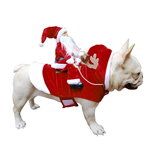 Filhome Hundekostüm Weihnachtsmann Hundepullover Weihnachten Hundekleidung Hundemantel Warme Netter Outfit für Mittlere und Große Hunde L von Filhome