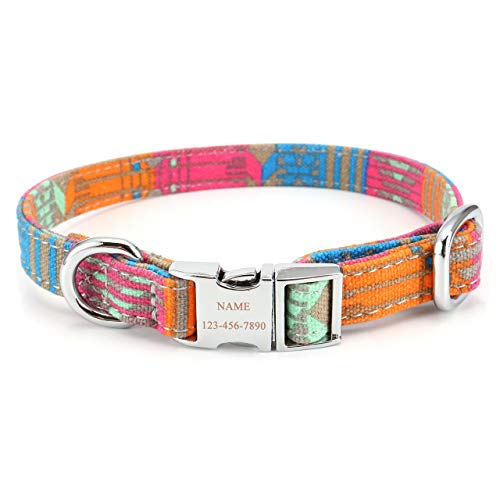 Filhome Personalisiertes Hundehalsband Verstellbares Hund Halsband für Kleine Mittlere und Große Hunde von Filhome