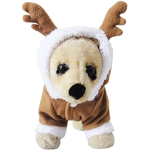 Filhome Weihnachtliches Rentier-Kostüm für Hunde und Katzen, Fleece-Hoodie für den Winter, Kleidung für Welpen von Filhome