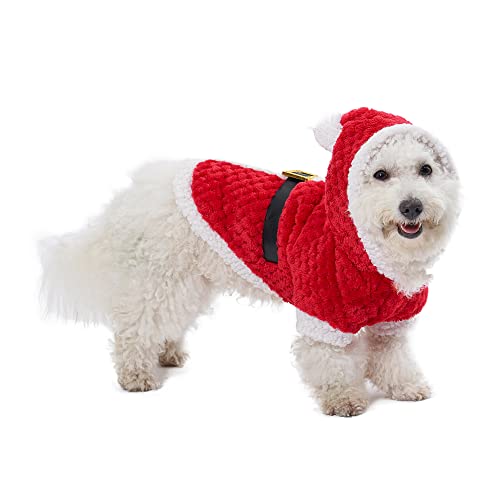Filhome Weihnachtsmann-Kostüm für Hunde, Haustier, Katze, Weihnachts-Kostüm, Hoodie, Wintermantel, Kleidung, Xmas Outfit (XL) von Filhome