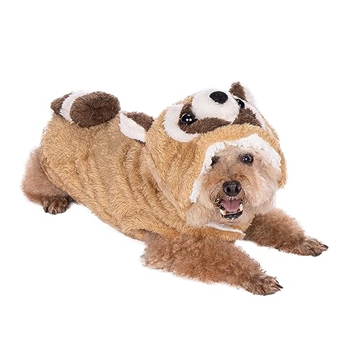JSDDE Lustiges Waschbär Hundekostüm Halloween Hundekostüm Weihnachten Festival Party Haustierkostüm für Kleine Hunde, Welpen, Katze (L: Halsumfang: 42 cm, Brustumfang: 47 cm, Rücklänge: 33 cm) von Filhome