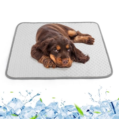 Fililogor Kühlmatte für Hunde, Hundekühlmatte selbstkühlend, Kühlmatte Bett für Haustiere, Selbstkühlmatte Hundekühlmatte für Hunde & Katze (Grau, M(60X50cm)) von Fililogor