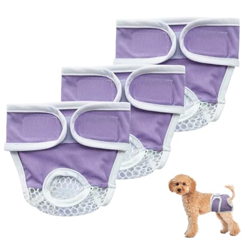 Fililogor Wiederverwendbare Hundewindeln für Damen und Herren, super saugfähig, Bauchbänder für Hunde, verstellbare Hundewindeln für kleine, mittelgroße und große Hunde, Größe S, 3 Stück von Fililogor