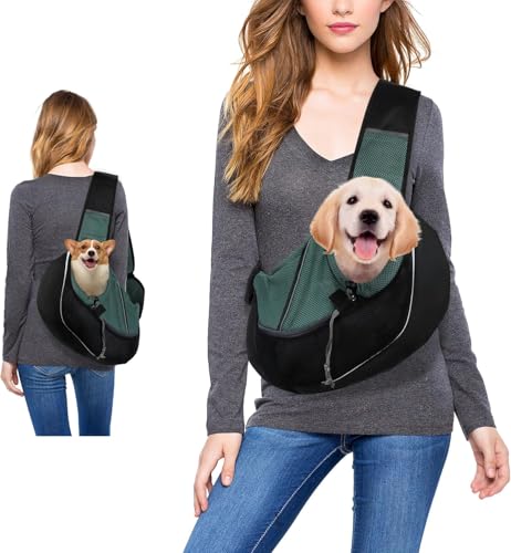 Hundetragetasche, Hundetrage für Haustiere, Tragetuch Hund Haustier für Welpen, Tragetuch Hund Katzen Verstellbar, Kleine Hunde und Katzen im Freien und Ausflüge (schwarz-01) von Fililogor