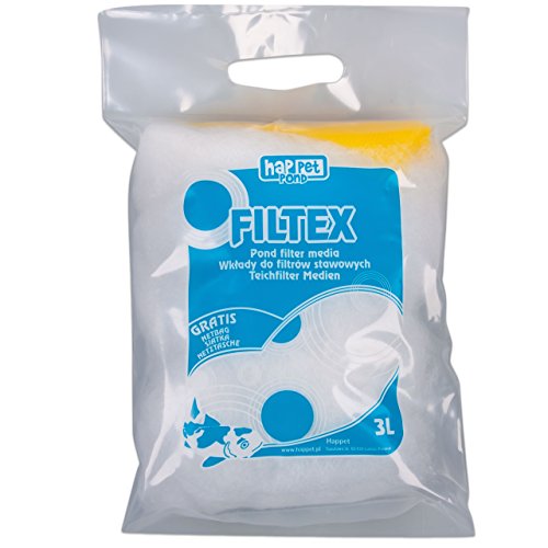 Filtex Einweg-Filterwatte für Teich- und Aquarienfilter 3 Liter inkl. Netzsack - gegen alle Wassertrübungen, Aquarium Filtermaterial fein Filterwatte von Filtex