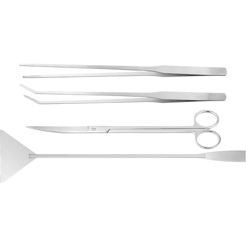 Filvczt Aquarium Reinigungszubehör - Terrarium Pflanzen Scheren Set - Edelstahl Fischbecken Spatel Schere für Algen Trimmen und Fütterung von Filvczt