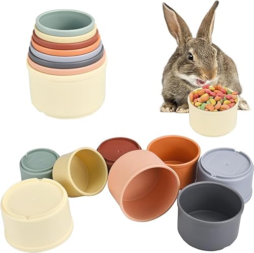 Buntes stapelbares Becherspielzeug für Kaninchen, Kaninchen, Farbverlauf, Nistspielzeug für kleine Tiere, Futtersuche von FimGlk