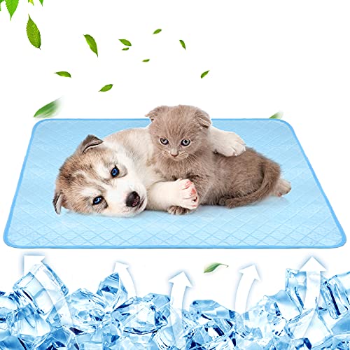 Hunde-Kühlkissen, selbstkühlende Haustiermatte für Hunde, waschbar, wiederverwendbar, für den Sommer, Kühldecke, Eisseide, Outdoor & Innen, wasserdicht, rutschfest, für kleine, mittelgroße und große von FimGlk