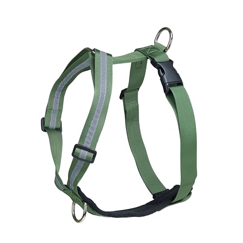 FINNERO SALO Anti-Zug Trainingsgeschirr für Hunde (M, Forest Green) von FinNero