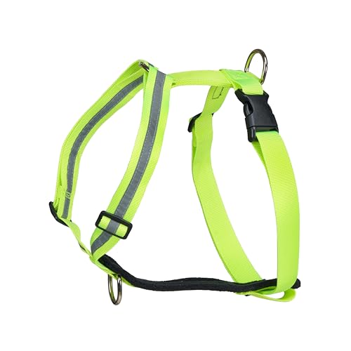FINNERO SALO Trainingsgeschirr – Antizug Y-Geschirr für Hunde & Welpen – Verstellbar, Gepolstert & Reflektierend – L, Light Yellow von FinNero