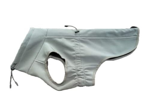 FINNERO Sport Softshell Hundejacke – Winddicht, reflektierend und fleecegefüttert, wasserabweisend und atmungsaktiv – M, Grey von FinNero