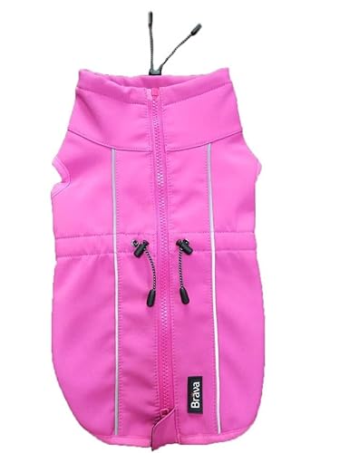 FINNERO Sport Softshell Hundejacke – Winddicht, reflektierend und fleecegefüttert, wasserabweisend und atmungsaktiv – S, Pink von FinNero