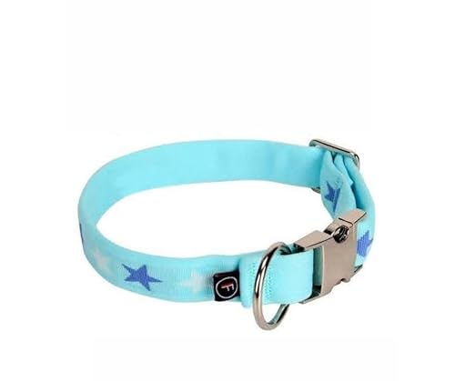 FINNERO Bambino Halsband für Welpen, Kleine Hunde & Katzen – Weich, Gepolstert, Komfortabel, Verstellbar – Ideal für kleine Rassen – 2 cm breit, Blue Lagoon von FinNero
