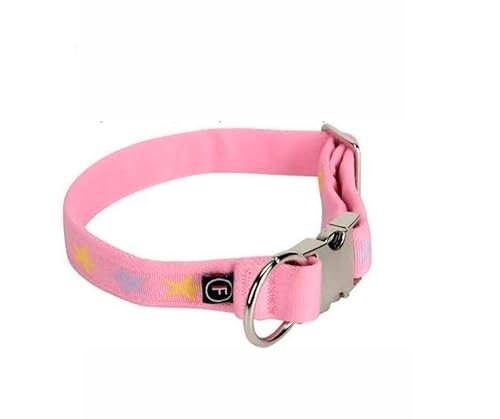 FINNERO Weiches Bambino-Halsband für Welpen, kleine Hunde und Katzen (2 cm breit, Girly Pink) von FinNero