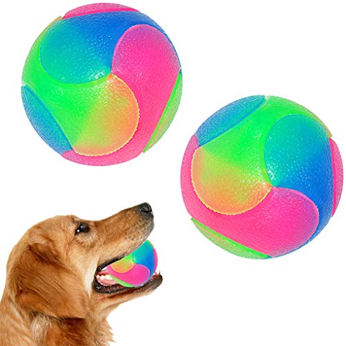 FineInno 2 pcs Groß Blinkender Ball Hundespielzeug Ball Hundeball Leuchtend Glow Ball Hundespielball Ball Spielzeug für Hundes und für Golden von FineInno