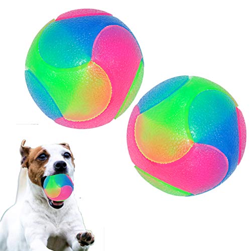 FineInno 2 pcs Groß Blinkender Ball Hundespielzeug Ball Hundeball Leuchtend Glow Ball Hundespielball Ball Spielzeug für Hundes und für Golden von FineInno