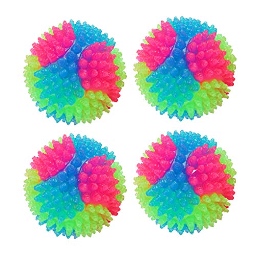 FineInno 4 Stück Stachelball Hund,Hundespielzeug Ball,Leuchtender Hundeball für Aggressive Kauer von FineInno