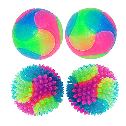 FineInno 4 pcs Leuchtball,Stachelball Hund,Leuchtender Hundeball,Ball für Hunde,Dog Ball ﻿ von FineInno