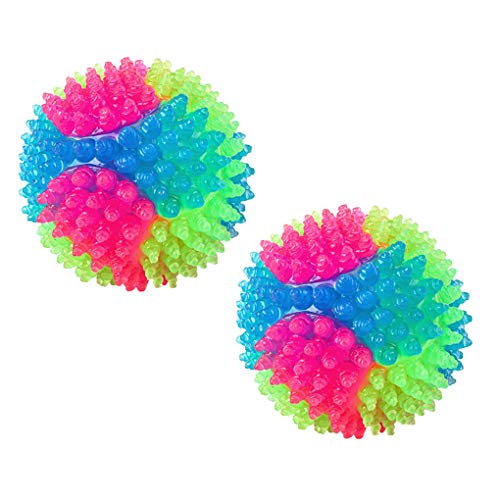 FineInno Blinkender Ball Hundespielzeug Ball Hundeball Leuchtend Glow Ball Hundespielball Ball Spielzeug für Hundes und Reinigen Sie Ihre Zähne (2 Stück Stichkugeln) von FineInno