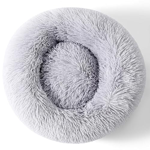Rundes flauschiges Katzenbett, Haustierbett, Kaninchenbett, beruhigendes Donut-Bett, Welpenbett, Katzenkissen, Hundekissen, beruhigendes Donut-Bett für 3 kg Haustiere Rundes flauschiges Katzenbett, Haustierbett, Kaninchenbett, beruhigendes Donut-Bett, Welpenbett, Katzenkissen, Hundekissen, beruhigendes Donut-Bett für 3 kg Haustiere von Finenohoory