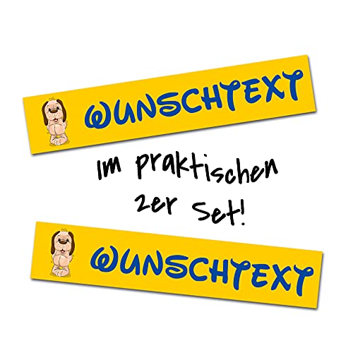 2er Set Tier Aufkleber mit Wunschname Wunschtext für Tiernapf Fressnapf Futterschüssel Namensaufkleber Sticker für Haustier (Hund 1) von Finest Folia