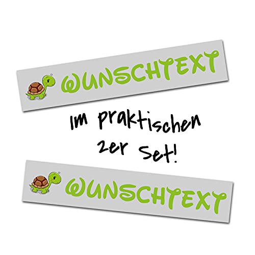 2er Set Tier Aufkleber mit Wunschname Wunschtext für Tiernapf Fressnapf Futterschüssel Namensaufkleber Sticker für Haustier (Schildkröte) von Finest Folia