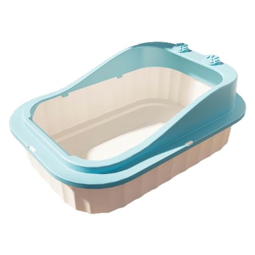 Flache Blaue Katzentoilette – Offener Sandkasten für Ktzchen – optimiert von Finlon