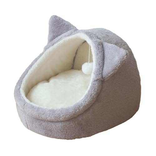 Weiches, graues Nestbett für mittelgroe Katzen –ütliches, selbstwrmendes, geschlossenes Design von Finlon