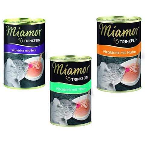 Finnern- Miamor 6St Trinkfein Vitaldrink mit 2 x Thun, 2 x Huhn, 2X Ente 135ml (17,22 €/L) von Finnern- Miamor