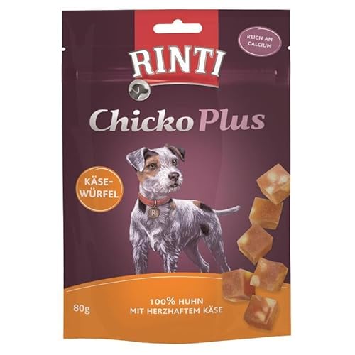 RINTI Chicko Plus Käsewürfel | Hunde Snack | 3x80g | 100% Huhn mit herzhaftem Käse | Reich an Calcium von Rinti