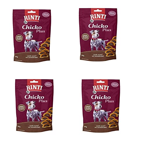 Finnern - Rinti Rinti Chicko Plus Hundesnack Leberwurstschnitten mit Huhn Bundle - 4 x 80g Finnern - Rinti Rinti Chicko Plus Hundesnack Leberwurstschnitten mit Huhn Bundle - 4 x 80g von Rinti