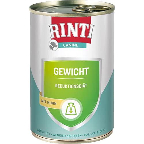RINTI Canine Gewicht Huhn | Spezialkost für Hunde | 6x400g | Zur Verringerung von Übergewicht | wenig Fett | wenig Kalorien von Finnern-Rinti