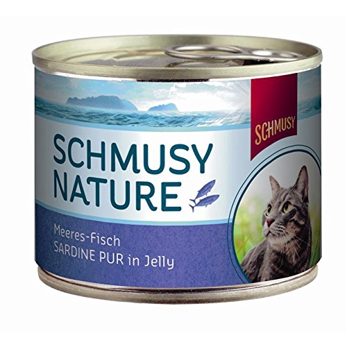Schmusy | Nature Meeresfisch Sardine Pur in Jelly | 12 x 185 g von Finnern