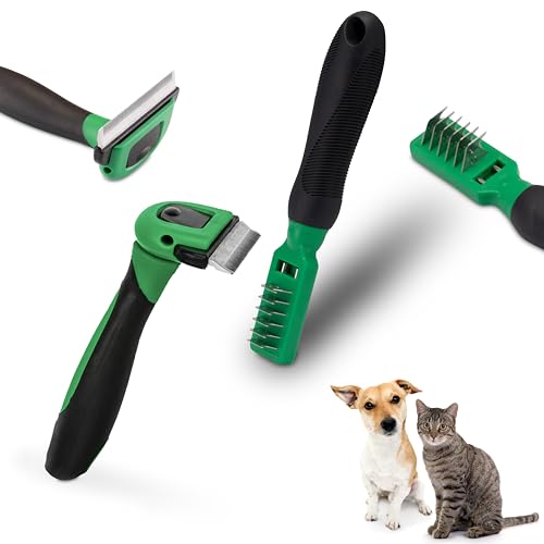 FinoPet 2er Set Fellbürste und Entfilzungsmesser für Hunde und Katzen, Perfekt für Langhaar, Unterfellpflege und Entfilzung, Kein Katzenspielzeug, Katzenklo, Katzennapf, Katzenzubehör FinoPet 2er Set Fellbürste und Entfilzungsmesser für Hunde und Katzen, Perfekt für Langhaar, Unterfellpflege und Entfilzung, Kein Katzenspielzeug, Katzenklo, Katzennapf, Katzenzubehör von FinoPet