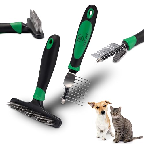 FinoPet 2er Set Entfilzungsbürste/Fellbürste und Striegel, Ideal für Katzen und Hunde, Perfekt für Fellpflege & Krallenpflege, Tierhaarentferner, Katzenspielzeug und Hundezubehör, Welpen Zubehör FinoPet 2er Set Entfilzungsbürste/Fellbürste und Striegel, Ideal für Katzen und Hunde, Perfekt für Fellpflege & Krallenpflege, Tierhaarentferner, Katzenspielzeug und Hundezubehör, Welpen Zubehör von FinoPet