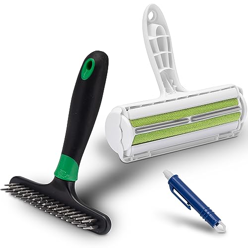 FinoPet 3er Entfilzungs-Set Entfilzungsstriegel als Hundebürste/Katzenbürste, XL Fusselrolle und Zeckenzange, Entfilzungshaken für alle Tiergrößen, Tierhaarentferner, Automatische Zeckenentfernung FinoPet 3er Entfilzungs-Set Entfilzungsstriegel als Hundebürste/Katzenbürste, XL Fusselrolle und Zeckenzange, Entfilzungshaken für alle Tiergrößen, Tierhaarentferner, Automatische Zeckenentfernung von FinoPet