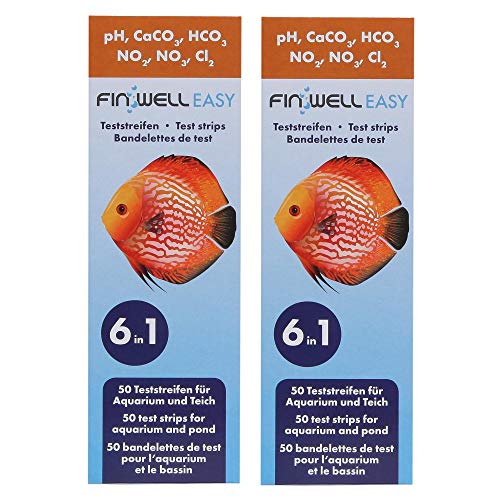 Finwell Easy 6 in 1 Teststreifen für die Analyse im Süßwasser Aquarium und Teich, 100 Stück von Finwell