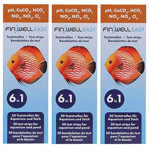 Finwell Easy 6 in 1 Teststreifen für die Analyse im Süßwasser Aquarium und Teich, 150 Stück von Finwell