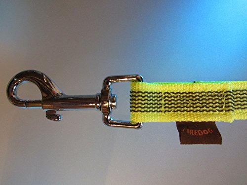 Firedog - Gummierte Leine 20 mm 1 m ohne Handschlaufe Neongelb von FIREDOG