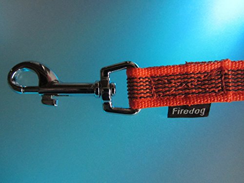 Firedog - Gummierte Leine 20 mm 1 m ohne Handschlaufe orange von FIREDOG