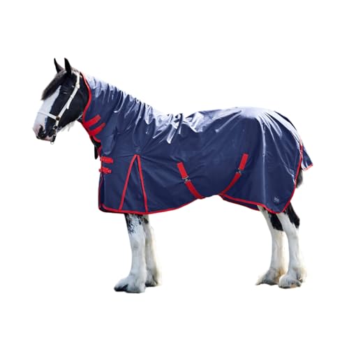 Firefoot Pferdedecke mit Kombi-Halsausschnitt, marineblau / rot, 5´ 3 von Firefoot
