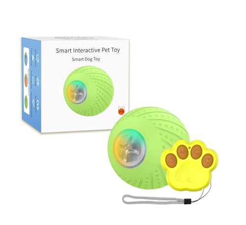 Firsal Interaktives Hundespielzeug, aktiver Rollball für Hunde mit LED-Lichtern, böser Ball, Silikon-Material, langlebig, bewegungsaktiviert, springender Aktivierungsball für Welpen, kleine, von Firsal