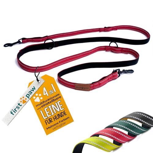 FIRSTPAW Dog Leash - Trainingsleine für Hunde - Rote Hundeleine 2m für Klein, Mittelgroße und Große Hunde - Doppelleine für 2 Hunde - Gepolstert, Multifunktionelle und Verstellbare Leine Hund FIRSTPAW Dog Leash - Trainingsleine für Hunde - Rote Hundeleine 2m für Klein, Mittelgroße und Große Hunde - Doppelleine für 2 Hunde - Gepolstert, Multifunktionelle und Verstellbare Leine Hund von FirstPaw