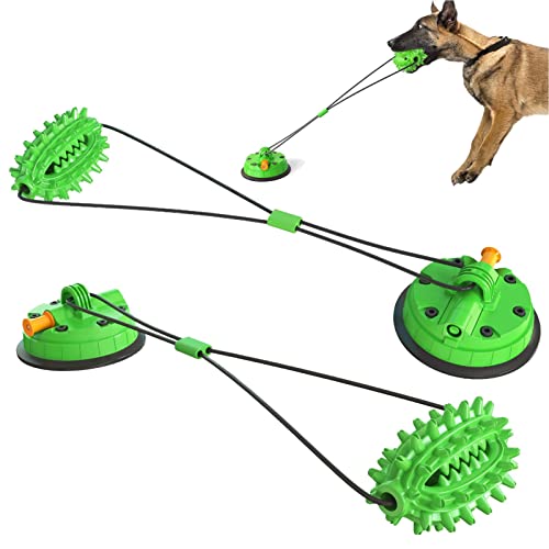 Firulab Beißspielzeug für Hunde,Saugnapf-Kauspielzeug mit quietschendem Ball - Interaktives Haustier-Bissspielzeug zum Entspannen und Trainieren, Tauziehen-Spielzeug für Hunde von Firulab