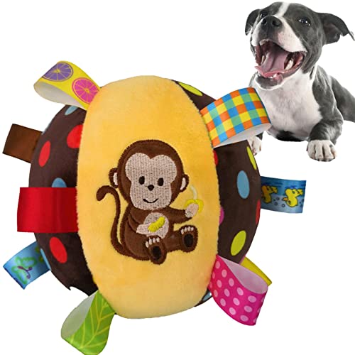 Firulab Gefüllte Hundespielzeuge | Hundespielzeug Fußball mit Glocke | Lustiges interaktives Spielhunde-Quietschspielzeug mit Glocke für den Innen- und Außenbereich, Hundepuzzle-Spielzeug für kleine von Firulab