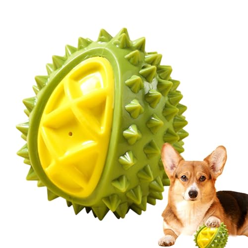 Firulab Gummi-Durian-Hundespielzeug, Beißspielzeug für Welpen mit Quietschern, Gummi-Hundespielzeug für Hunde großer Rassen, interaktives Spielzeug zum Trainieren der Kaufähigkeit von Firulab