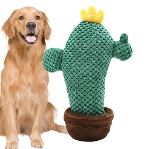 Firulab Kaktus Plüsch, Tragbares Kaktus-Plüschspielzeug, Kauspielzeug für Hunde, Multifunktionales wiederverwendbares kleines Quietschspielzeug für Hunde im Freien, Puzzlespielzeug für Katzen von Firulab