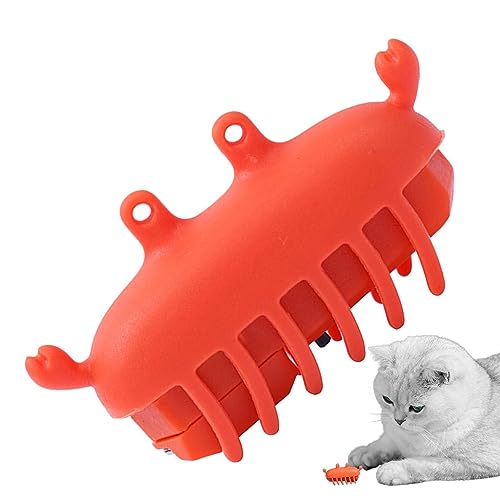 Firulab Krabben-Katzenspielzeug | Interaktives Kaukrabbenspielzeug für Katzen,Sicheres und niedliches TPU-Kauspielzeug zum Zahnen für Kaninchen, Katzen und Hunde von Firulab